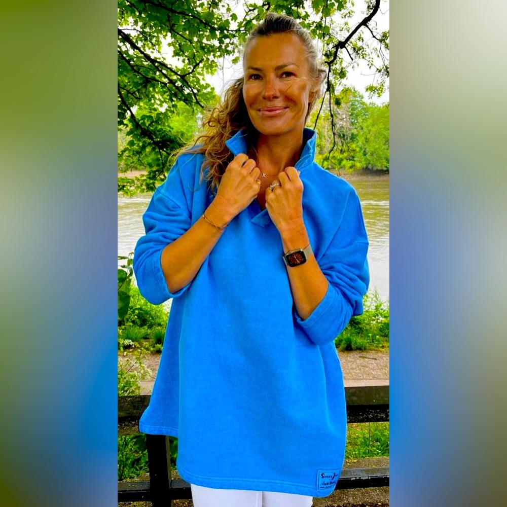 Sloppy Joe princess Diana inspired, “Diana blue “collar sweatshirt. Size 3.